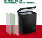 Chest Freezer 5.0Cubic Feet Deep Freezer Freestanding Freezers with 2 Removable Stainless Steel Basket, Mini Freezer Top Open Door Compact Freezer with Electronic Control 41℉ to -15℉BLACK