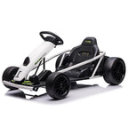 24V Go Kart for Kids 8-12, 300W*2 Motors, 9Ah Battery, 8MPH Speed, Music, Horn, 175lbs Max Load �� White