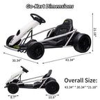 24V Go Kart for Kids 8-12, 300W*2 Motors, 9Ah Battery, 8MPH Speed, Music, Horn, 175lbs Max Load �� White