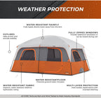 CORE Straight Wall Cabin Tents | 10 Person / 11 Person / 12 Person Large Multi Room Family Tents for Car Camping & Outdoor Adventures