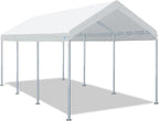 ADVANCE OUTDOOR 10x20 ft Heavy Duty Carport Potable Car Canopy Garage Party Tent Boat Shelter, Adjustable Height from 9.5 ft to 11 ft, Beige