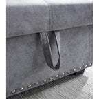 Reversible 90.5in. Gray Velvet Sleeper Sectional Sofa L-Shape 3 Seat Sectional Couch with Storage