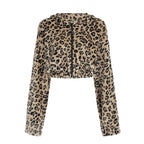 Leopard print jacket on a white background