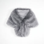 Gray faux fur collar on a white background