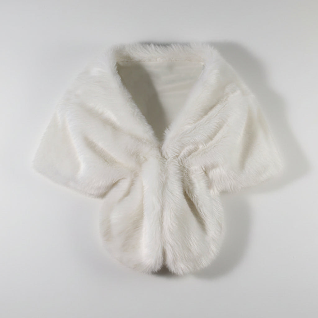 White fur shrug on a white background